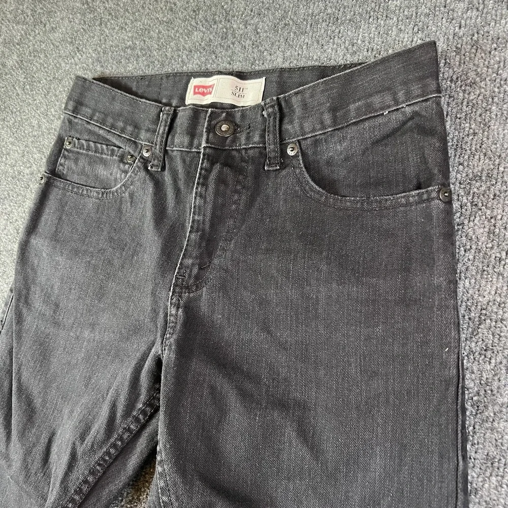 Levi's 511 Slim Fit Stretch Jeans Men's W28 L28 Black Denim Mid Rise Skinny Tape